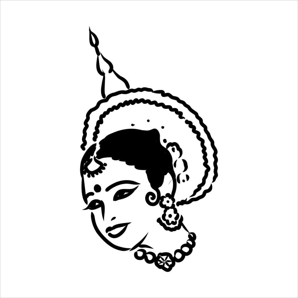 indian dance vector sketch