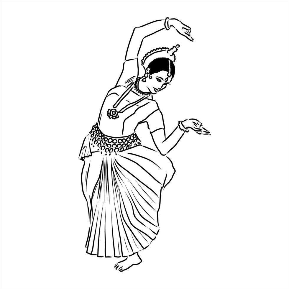 dibujo vectorial de danza india vector