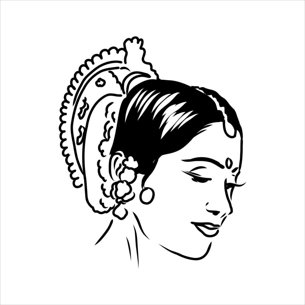 dibujo vectorial de danza india vector