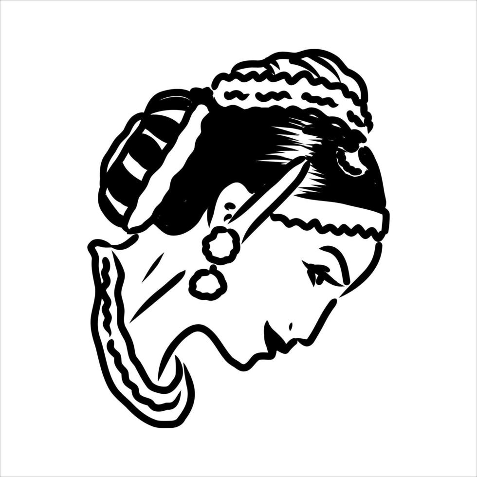 indian dance vector sketch