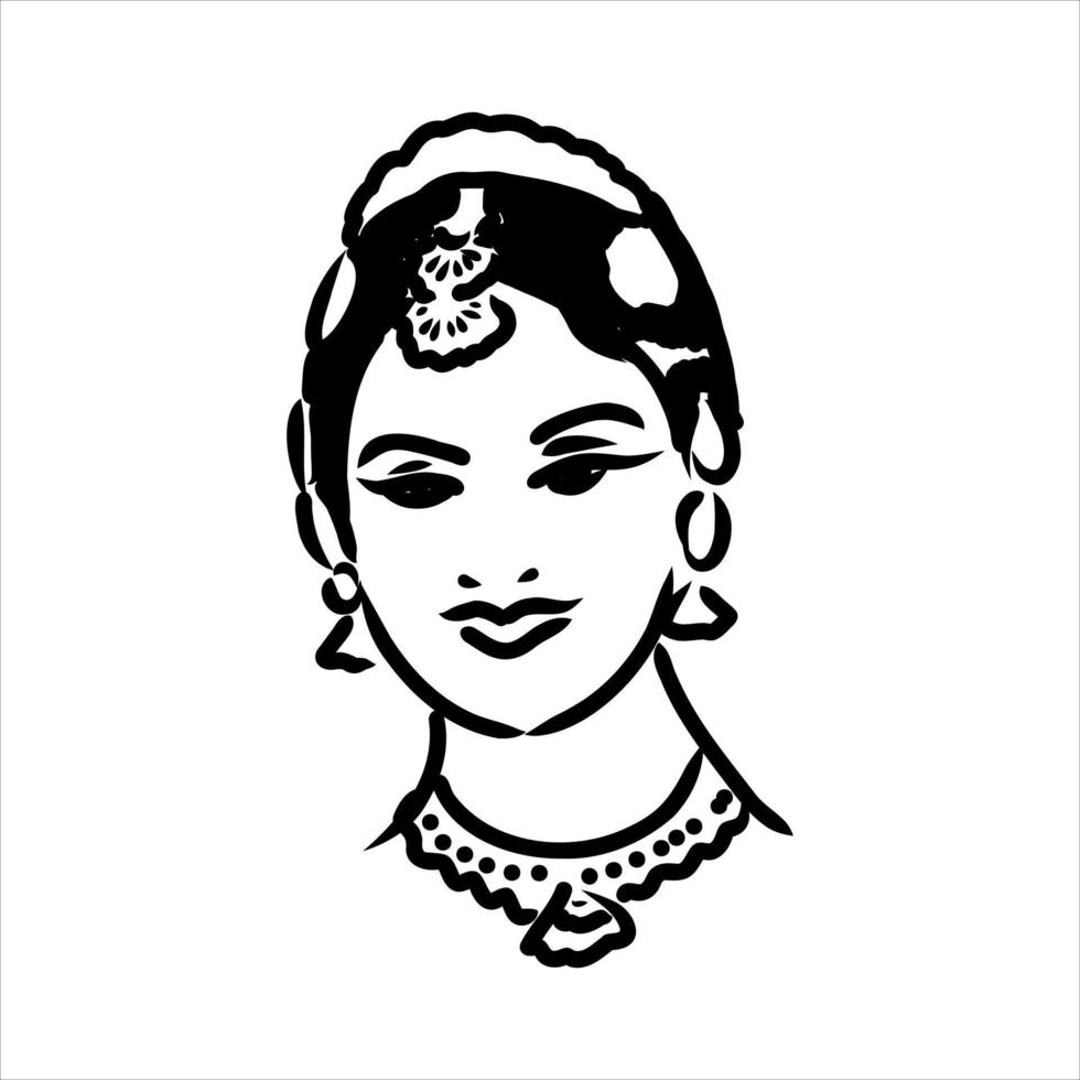 indian dance vector sketch