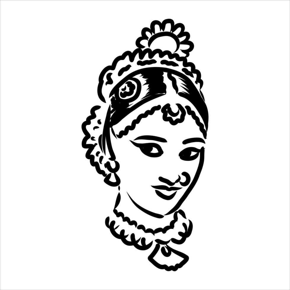 indian dance vector sketch