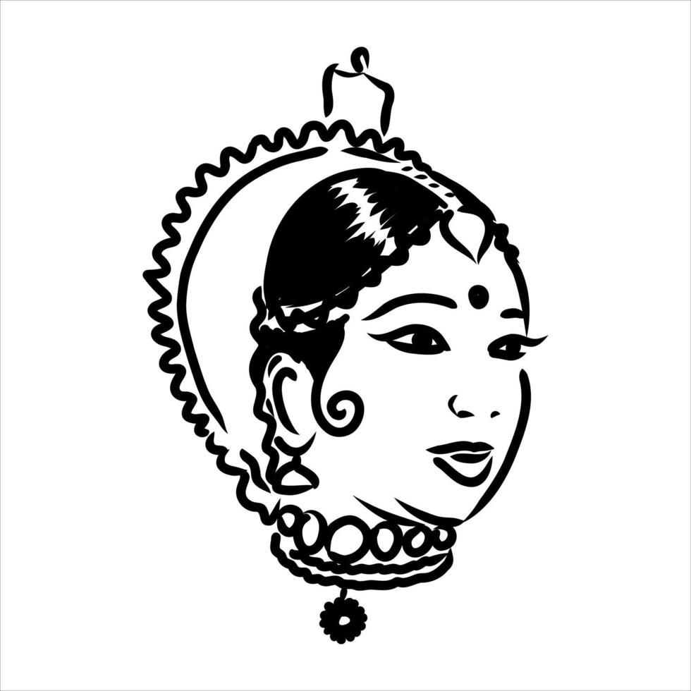 dibujo vectorial de danza india vector