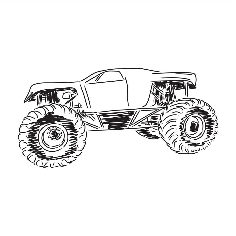monster truck vector sketch