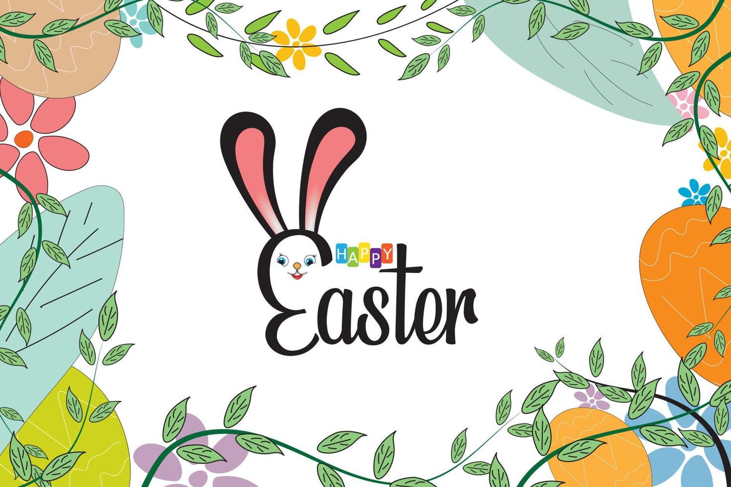 Happy easter Day typography illustration vector