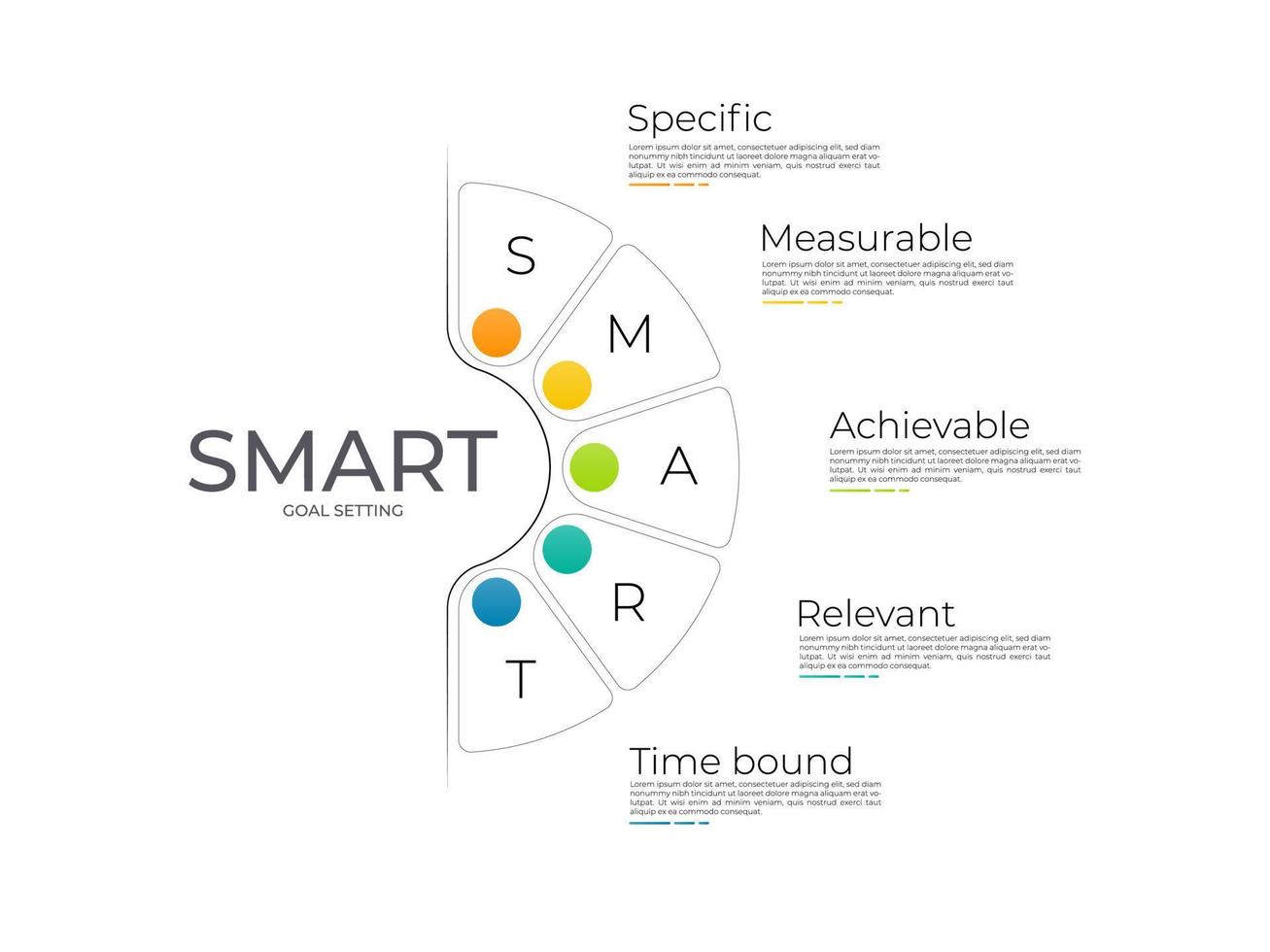 Infographic design template with SMART concept. cab be used for presentation, banner, graphic and diagram.Infographic business with 5 option, parts, step for process. Abstract template. vector