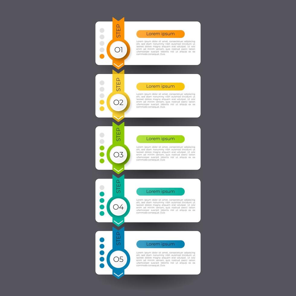 Infographic Timeline template can be used for workflow layout, diagram, number options, web design. Infographic business concept with 5 option, parts, steps or processes. Abstract background. vector