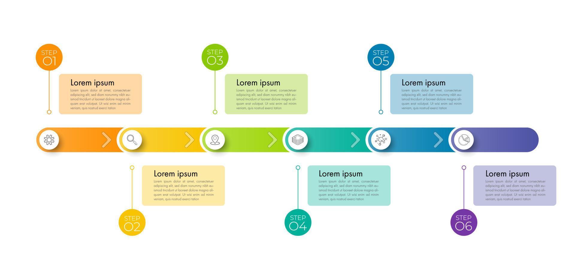 Minimal infographic can be used for workflow layout, diagram, number options, web design. Infographic business concept with 6 option, parts, steps or processes. Abstract background. vector