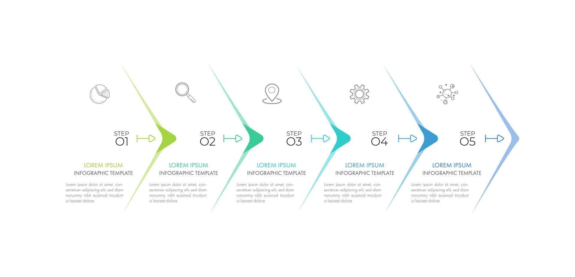 Modern infographic Timeline template can be used for workflow layout, diagram, number options, web design. Infographic business concept with 5 option, parts, steps or processes. vector