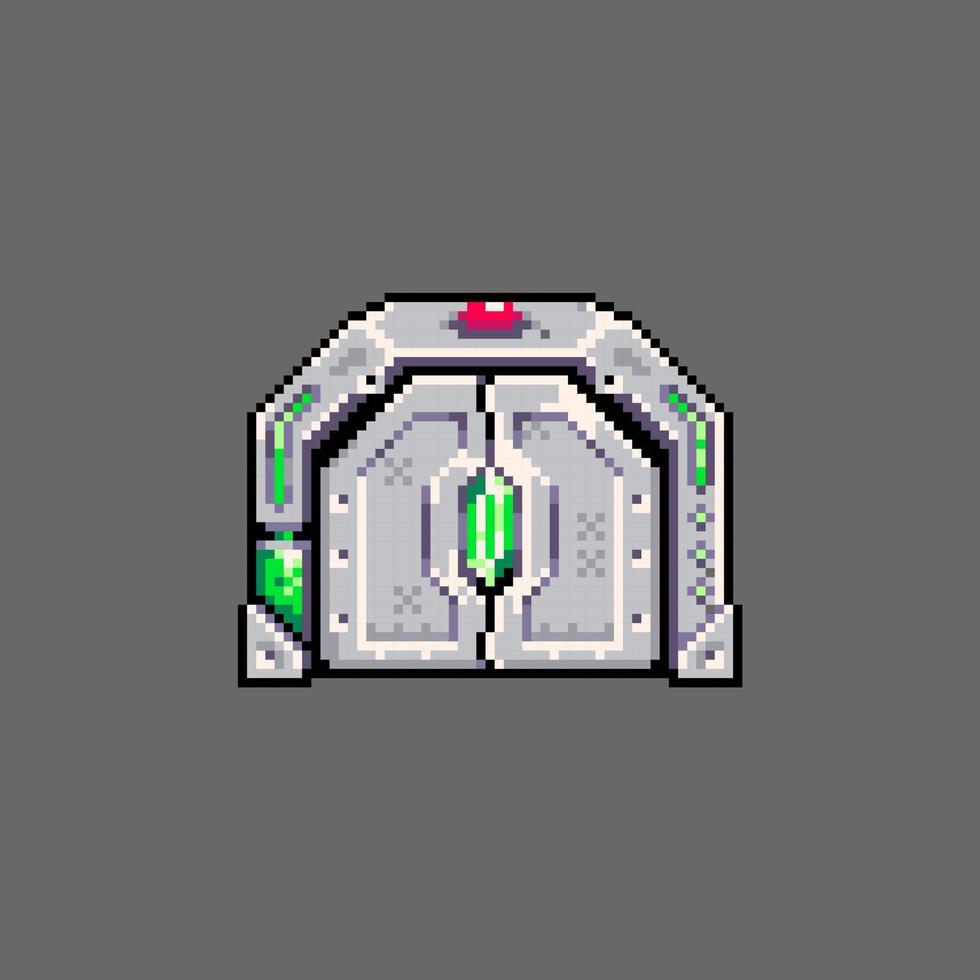 vector de ilustración de puerta de espacio moderno cerrado de pixel art editable para desarrollo de juegos, activos de juegos, afiche, diseño gráfico, activos de sitios web.