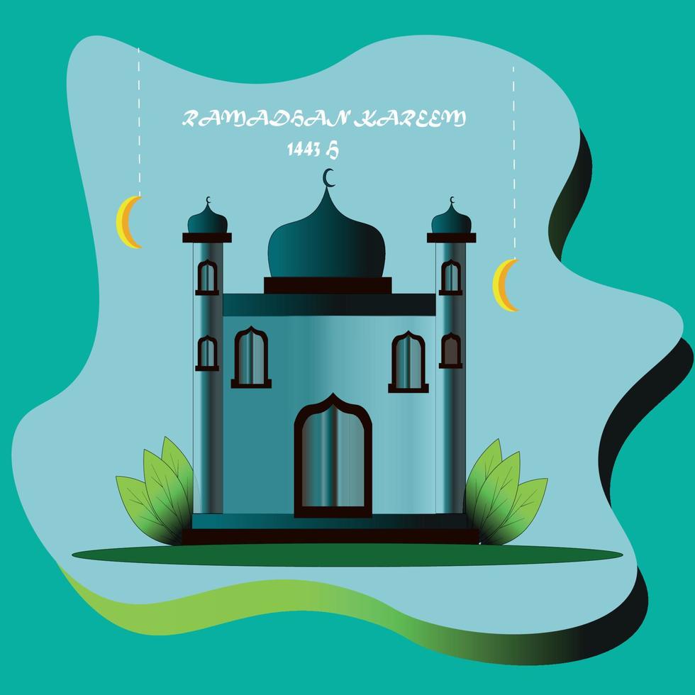 ramadan mosque template vector
