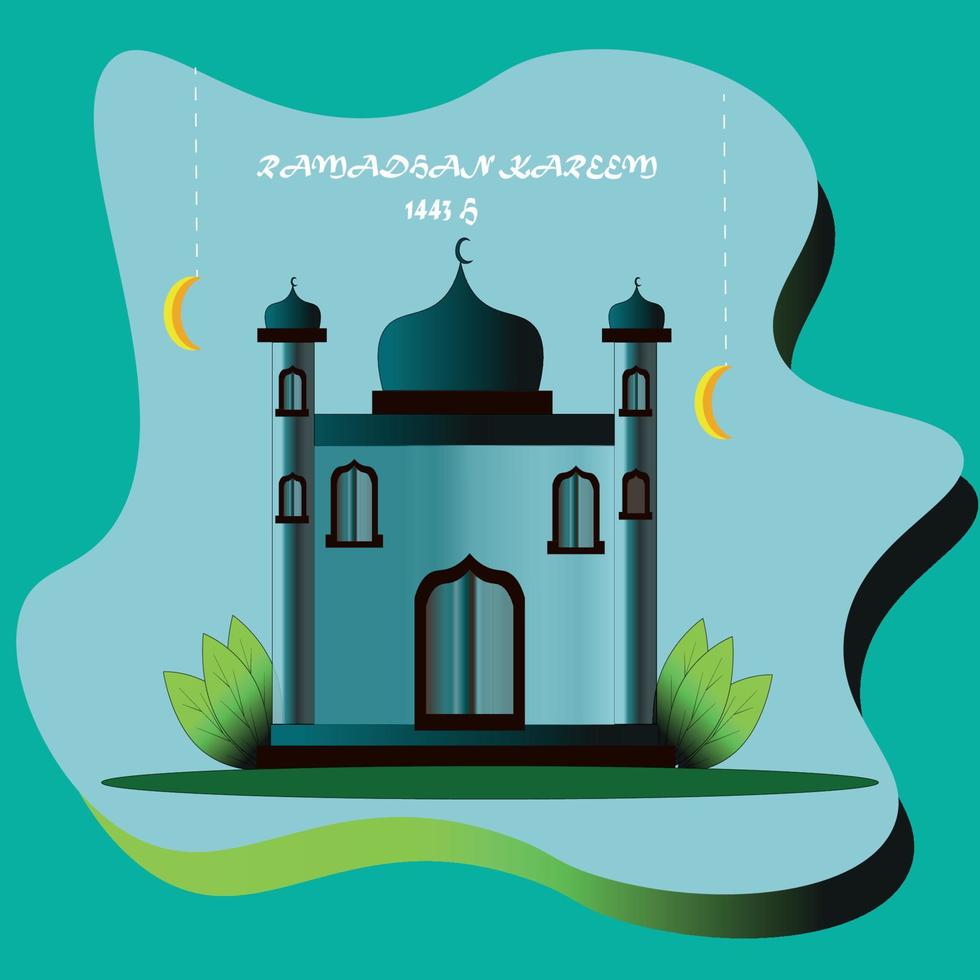 plantilla de mezquita de ramadán vector