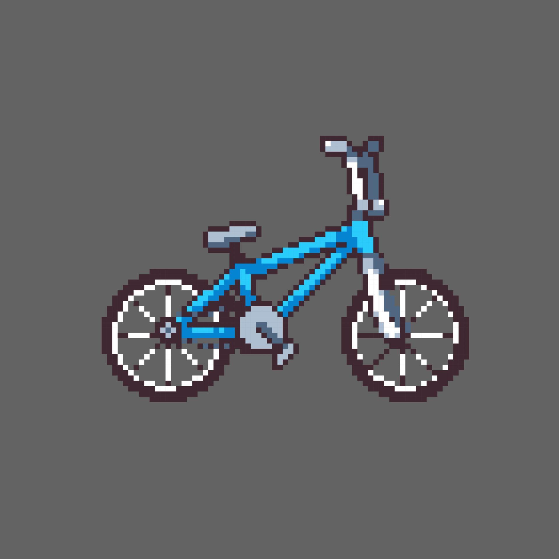 Fully editable pixel art vector illustration Bike or Bicycle for game
