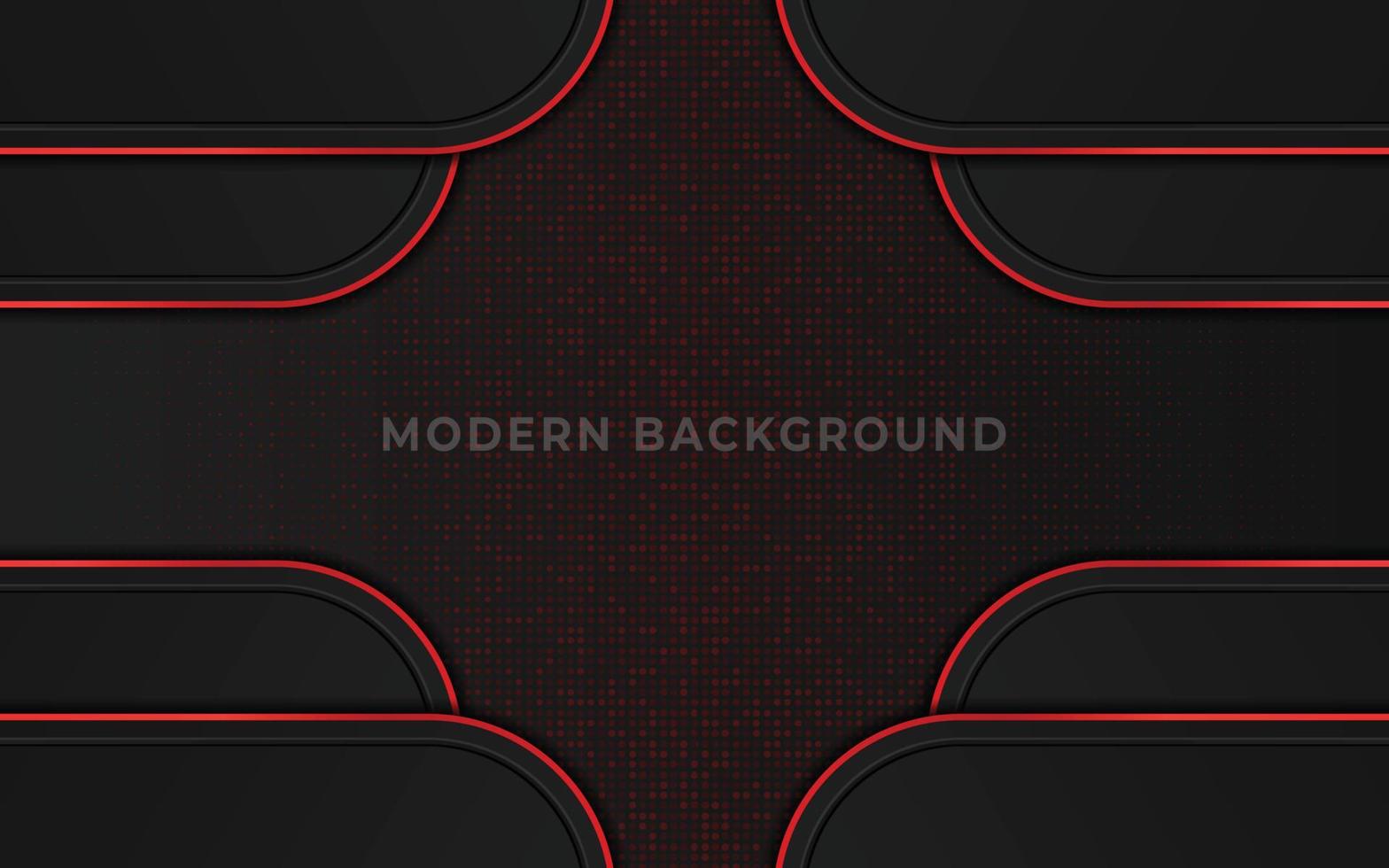 elegante fondo de lujo oscuro con elemento rojo brillante y brillo vector