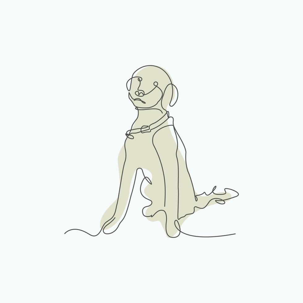 Abstract Dog One Line Art vector