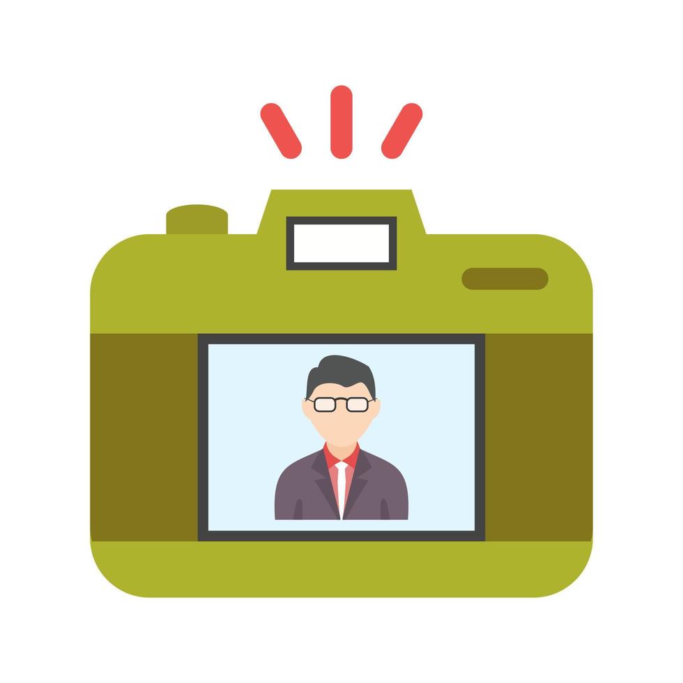 Photograph of Person Flat Color Icon vector