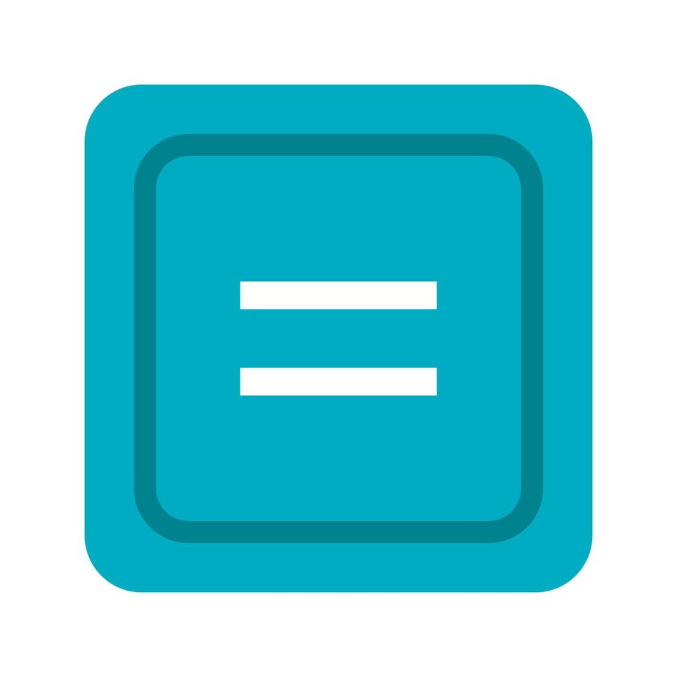 Equal to Symbol Flat Color Icon vector