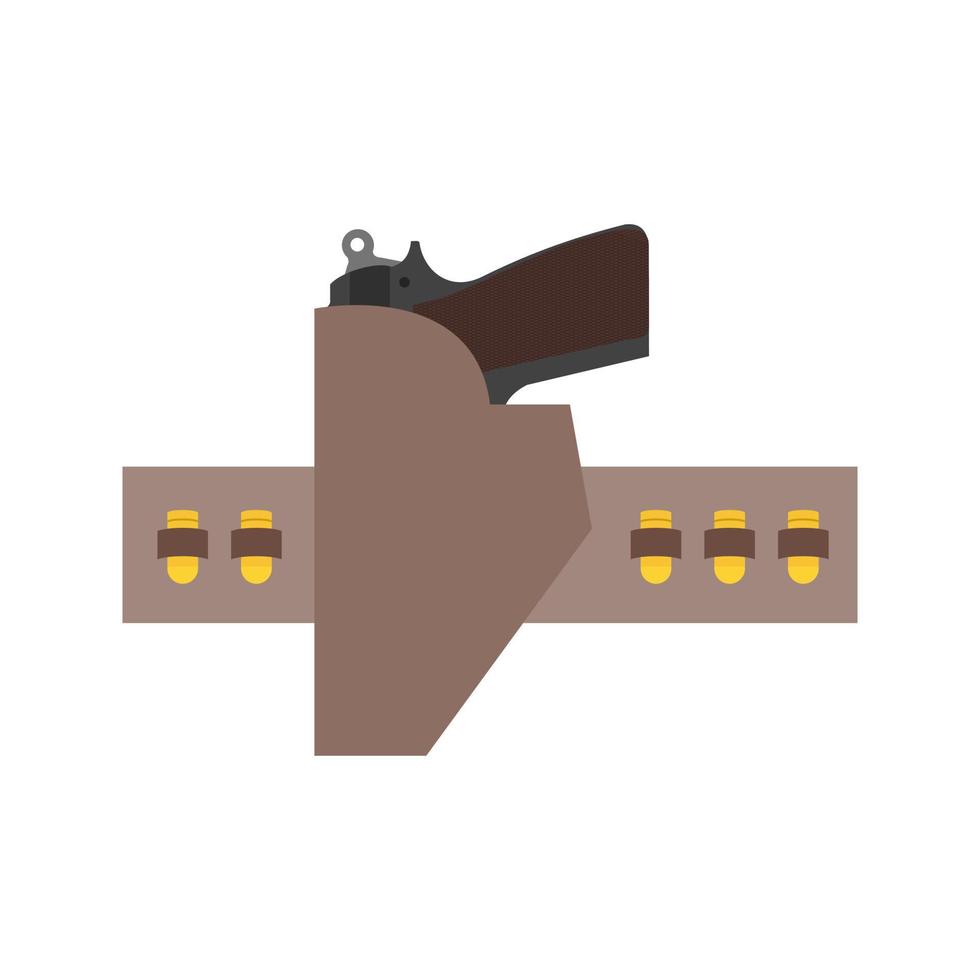 Pistol Holster Flat Color Icon vector