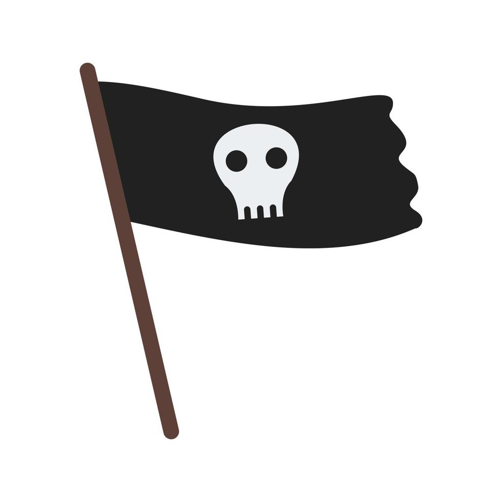 bandera pirata ii icono de color plano vector