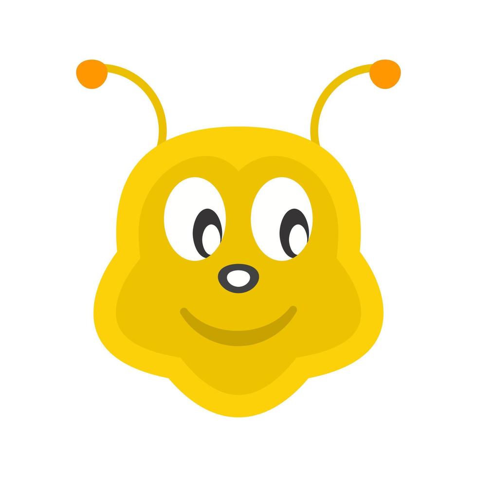 icono de color plano de cara de abeja vector