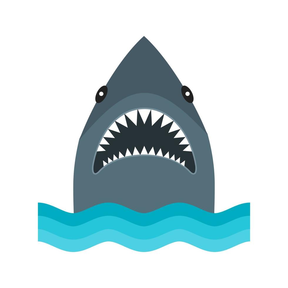 Shark Face Flat Color Icon vector