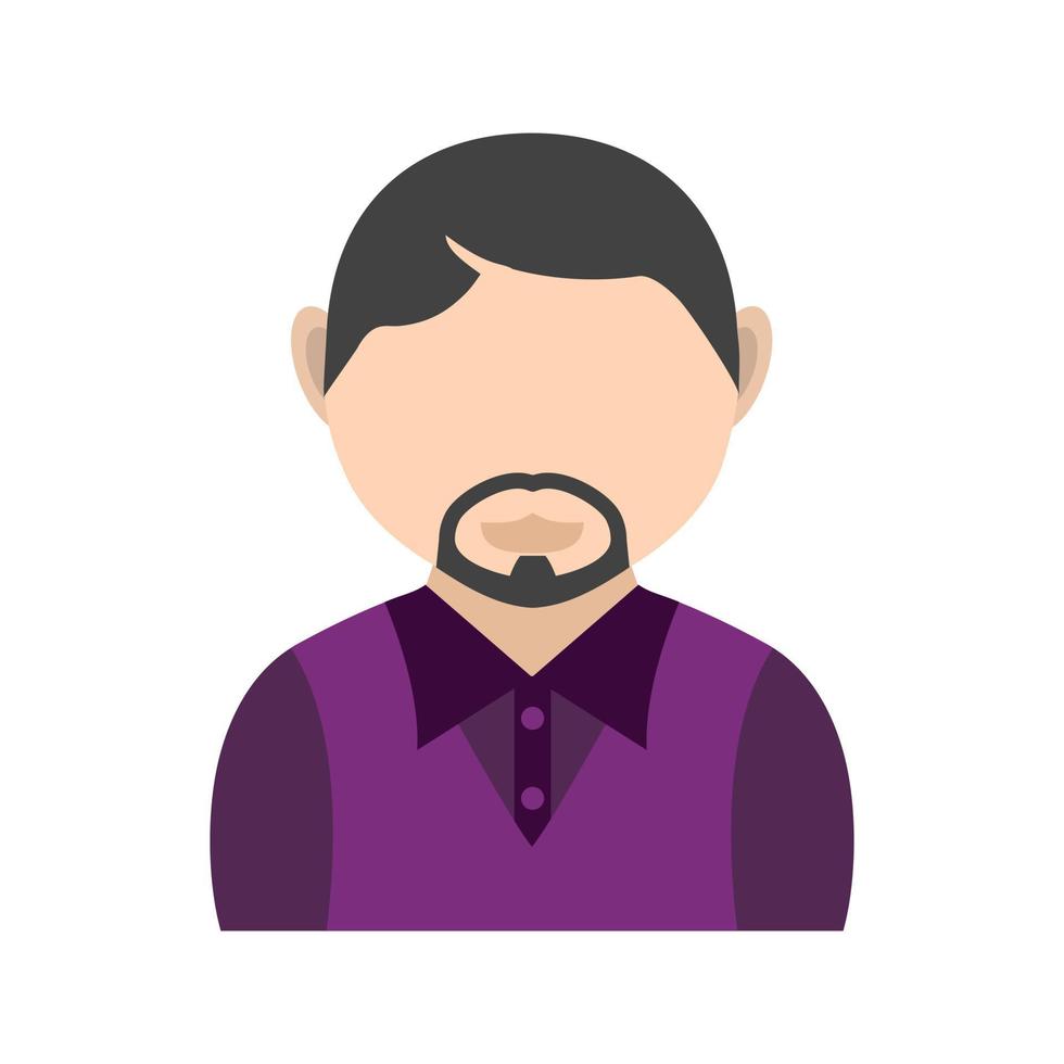Man in French Goatee Flat Color Icon vector