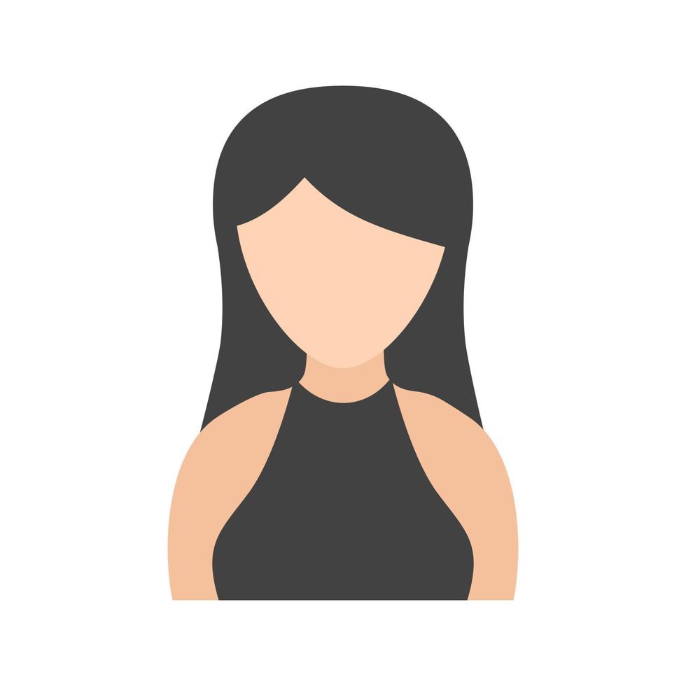 Elegant Lady in Dress Flat Color Icon vector