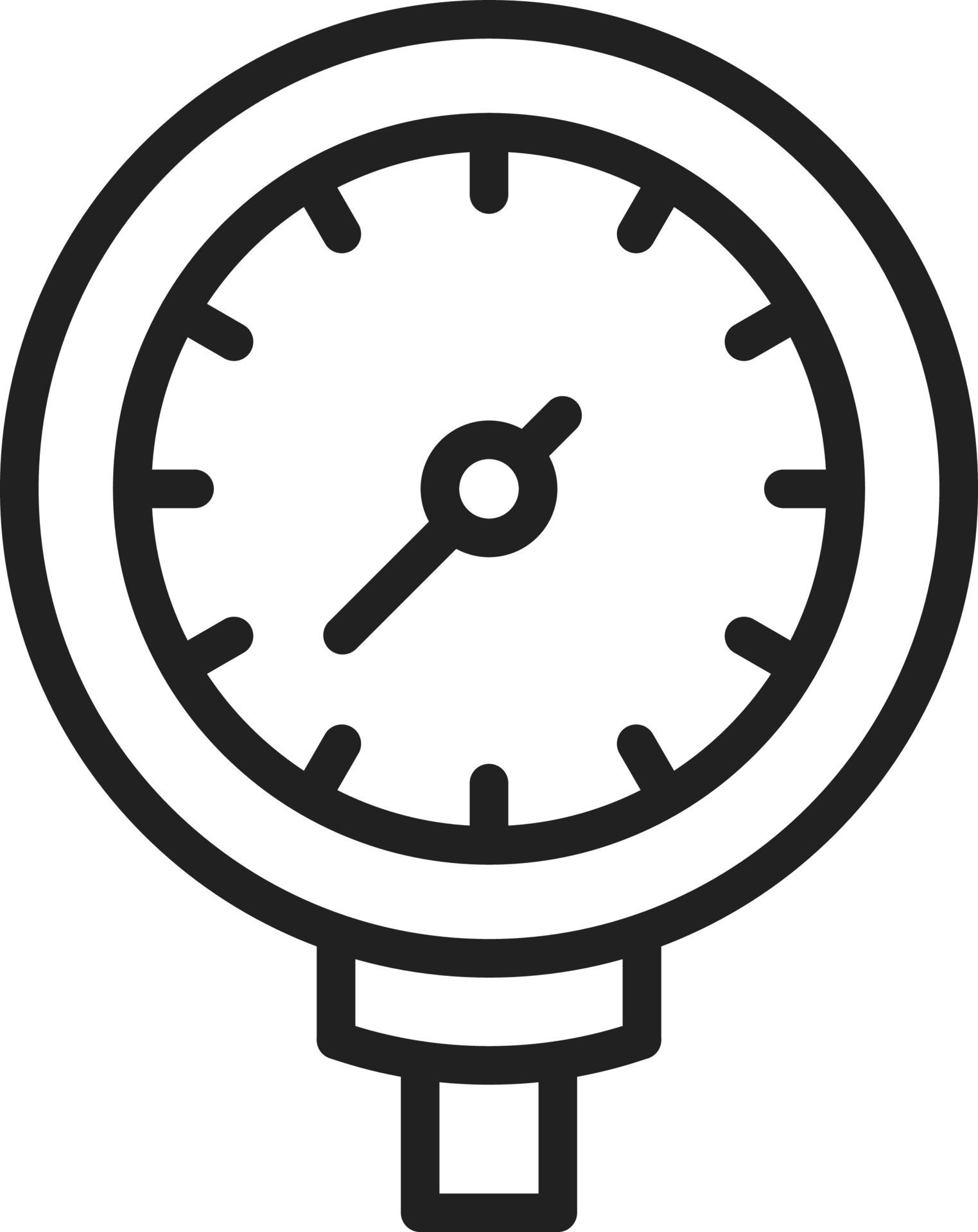 Pressure Gauge Line Icon 7316158 Vector Art at Vecteezy