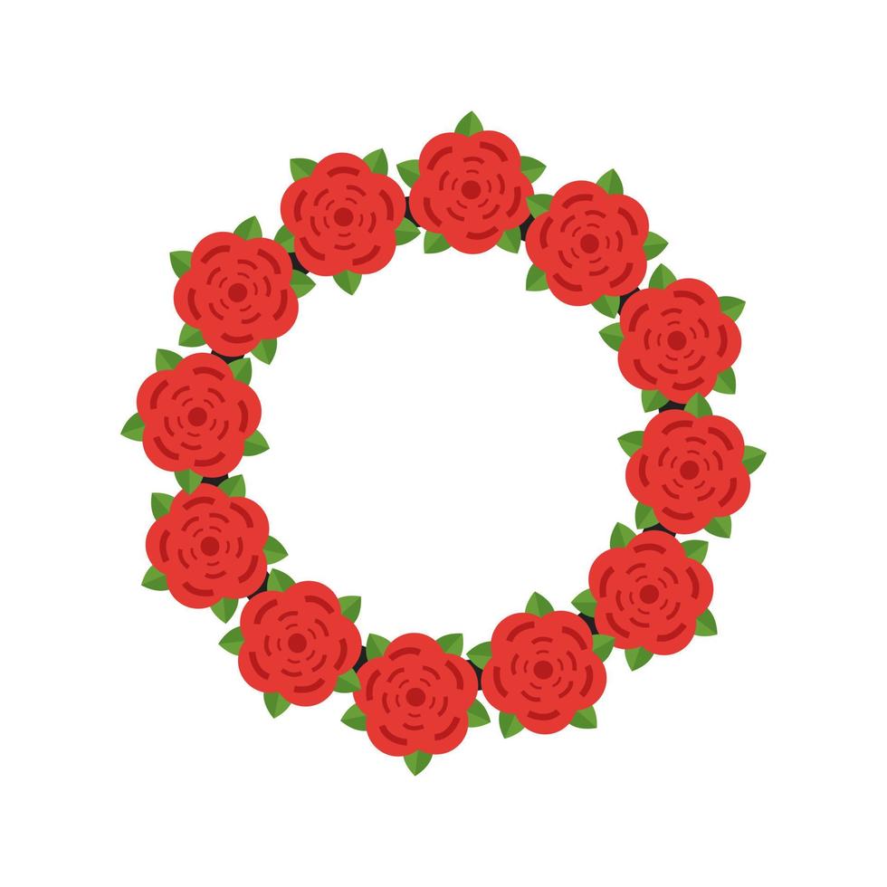 corona de rosas icono de color plano vector