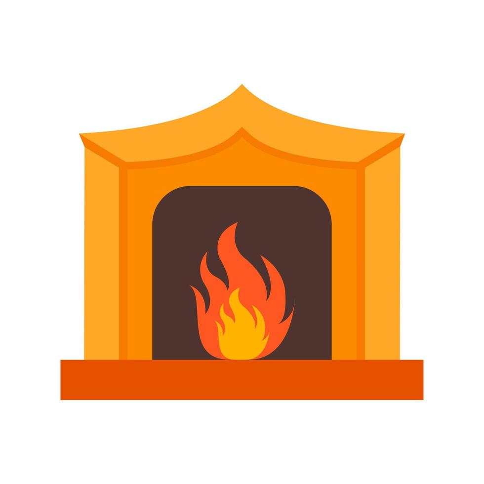 Fireplace Flat Color Icon vector