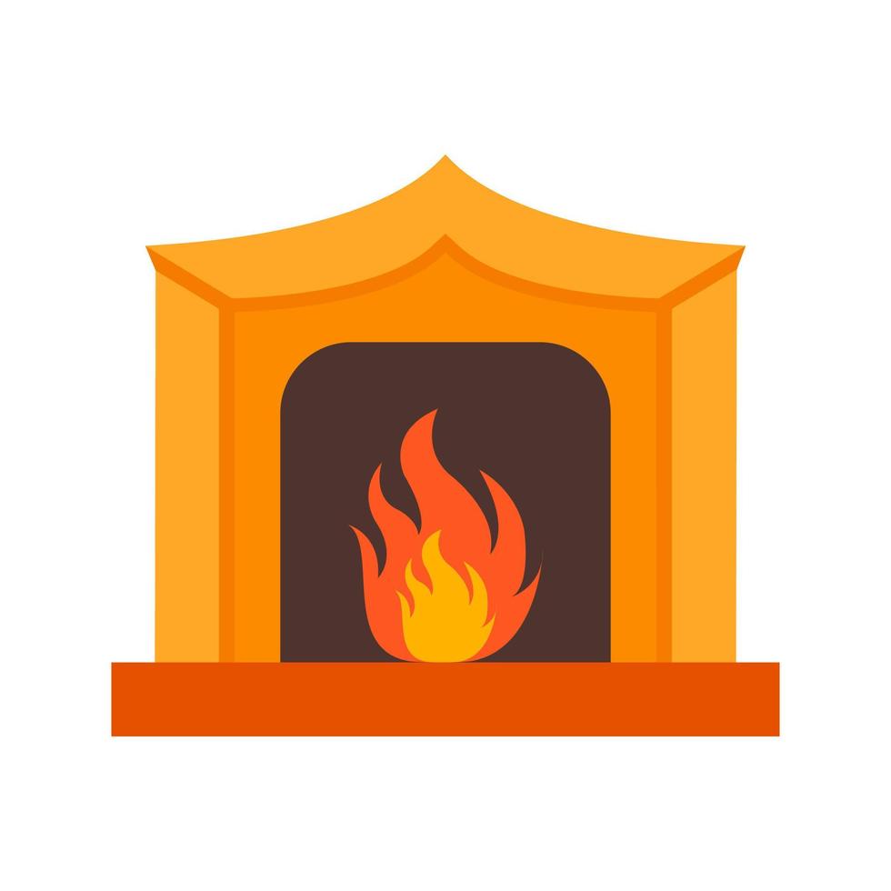 Fireplace Flat Color Icon vector