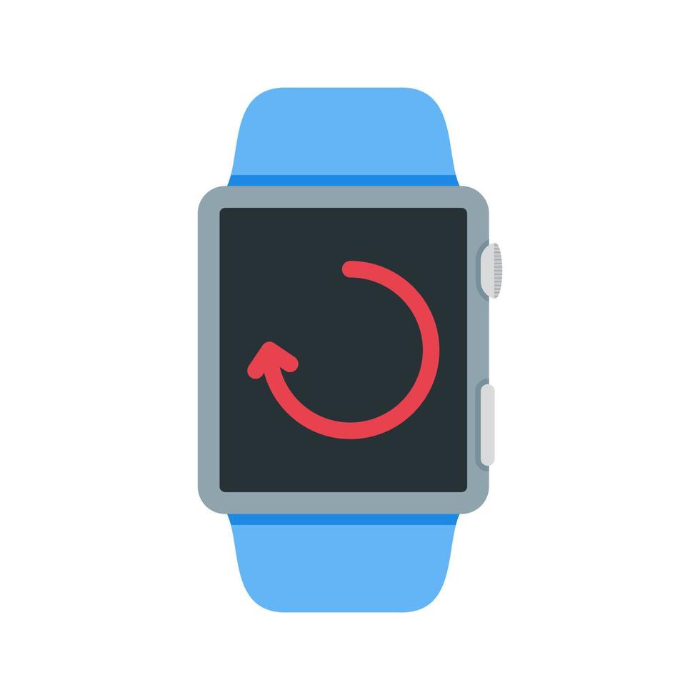 icono de color plano de sincronización de reloj vector