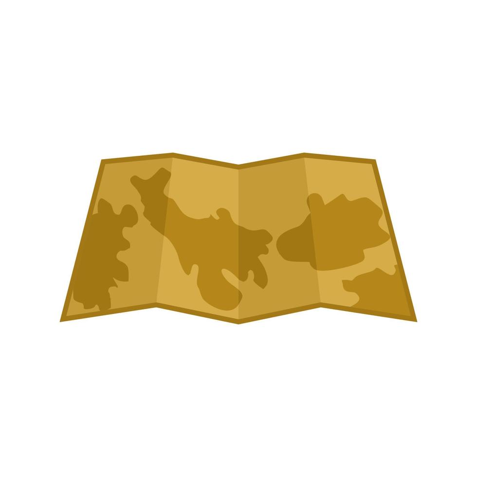 Pirate Map Flat Color Icon vector