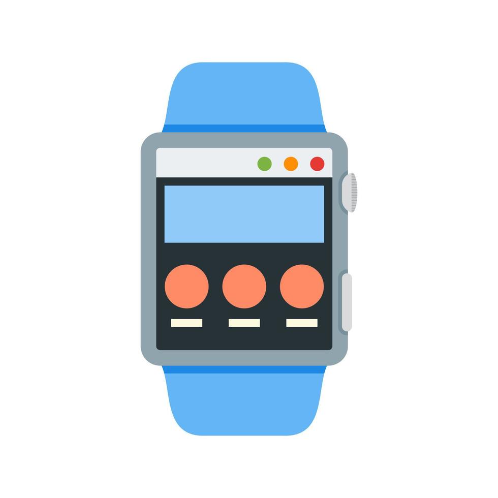 Web Page on Watch Flat Color Icon vector