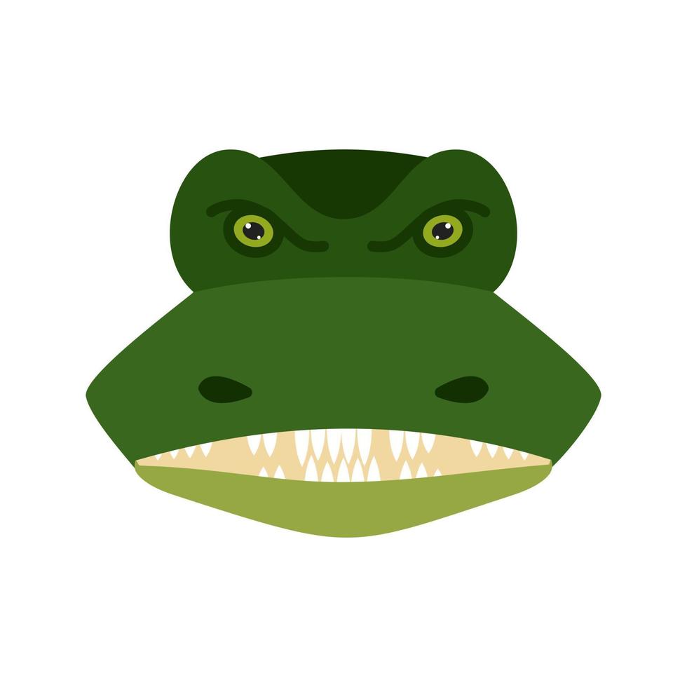 Crocodile Face Flat Color Icon vector