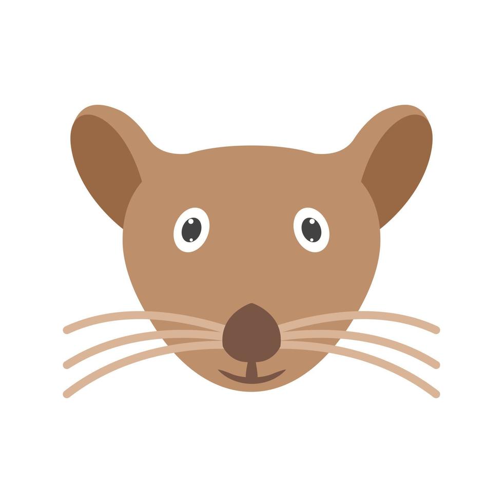 Mouse Face Flat Color Icon vector