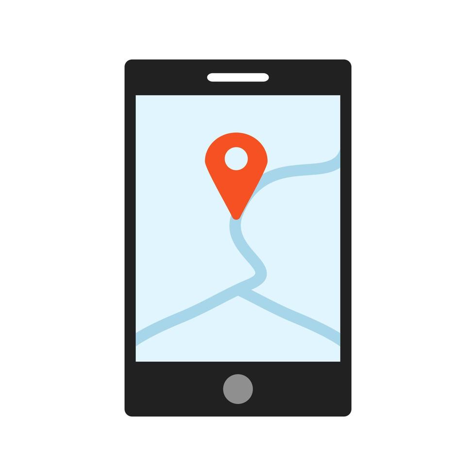 GPS Service Flat Color Icon vector