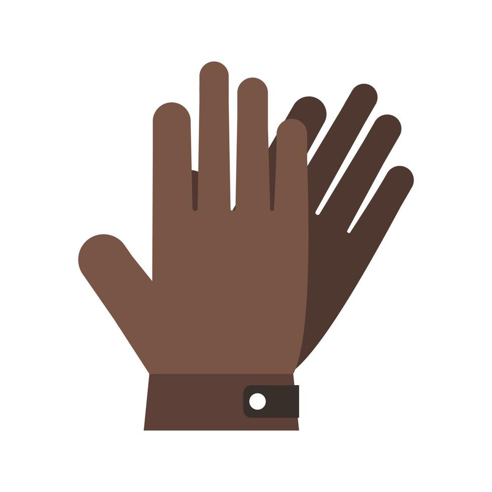 Leather Gloves Flat Color Icon vector