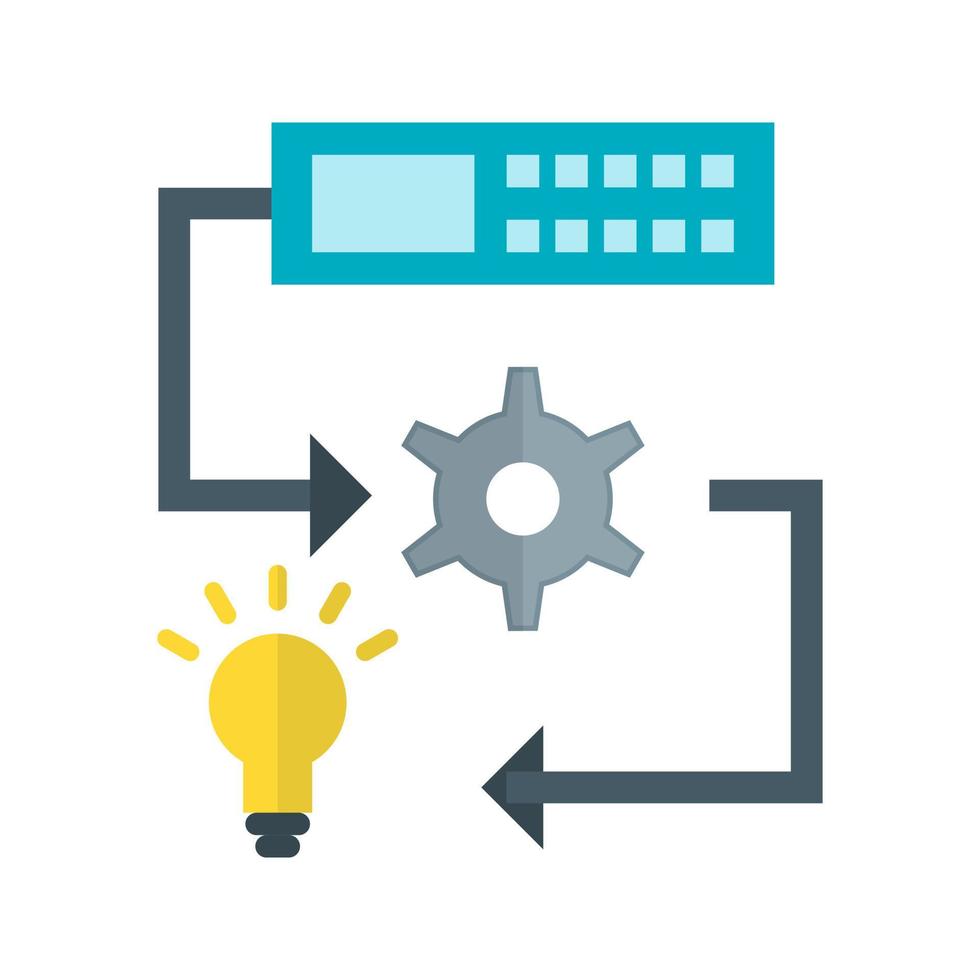 Machine Learning Flat Color Icon vector
