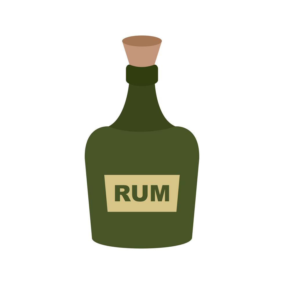 Bottle of Rum Flat Color Icon vector