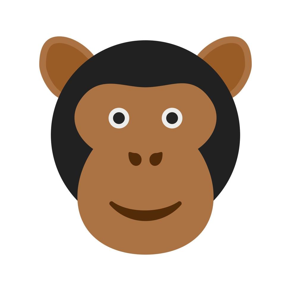 Ape Face Flat Color Icon vector