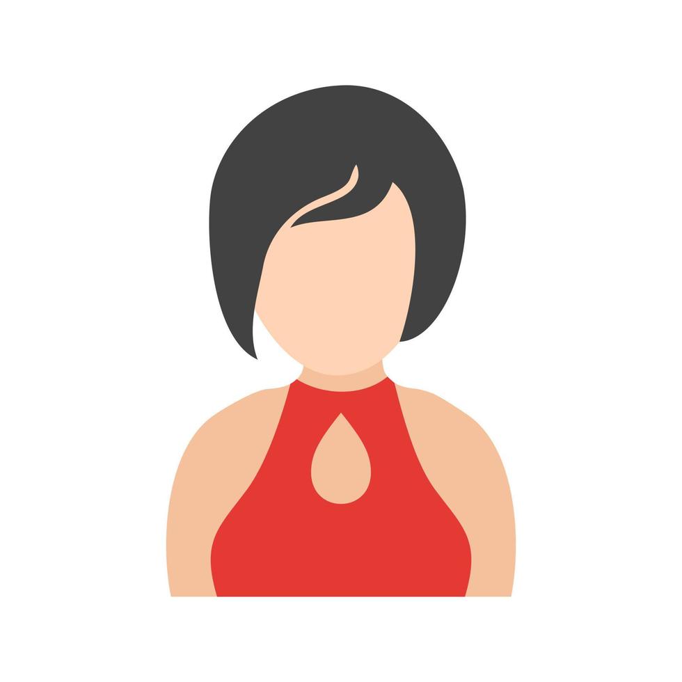Formally Dressed Lady Flat Color Icon vector