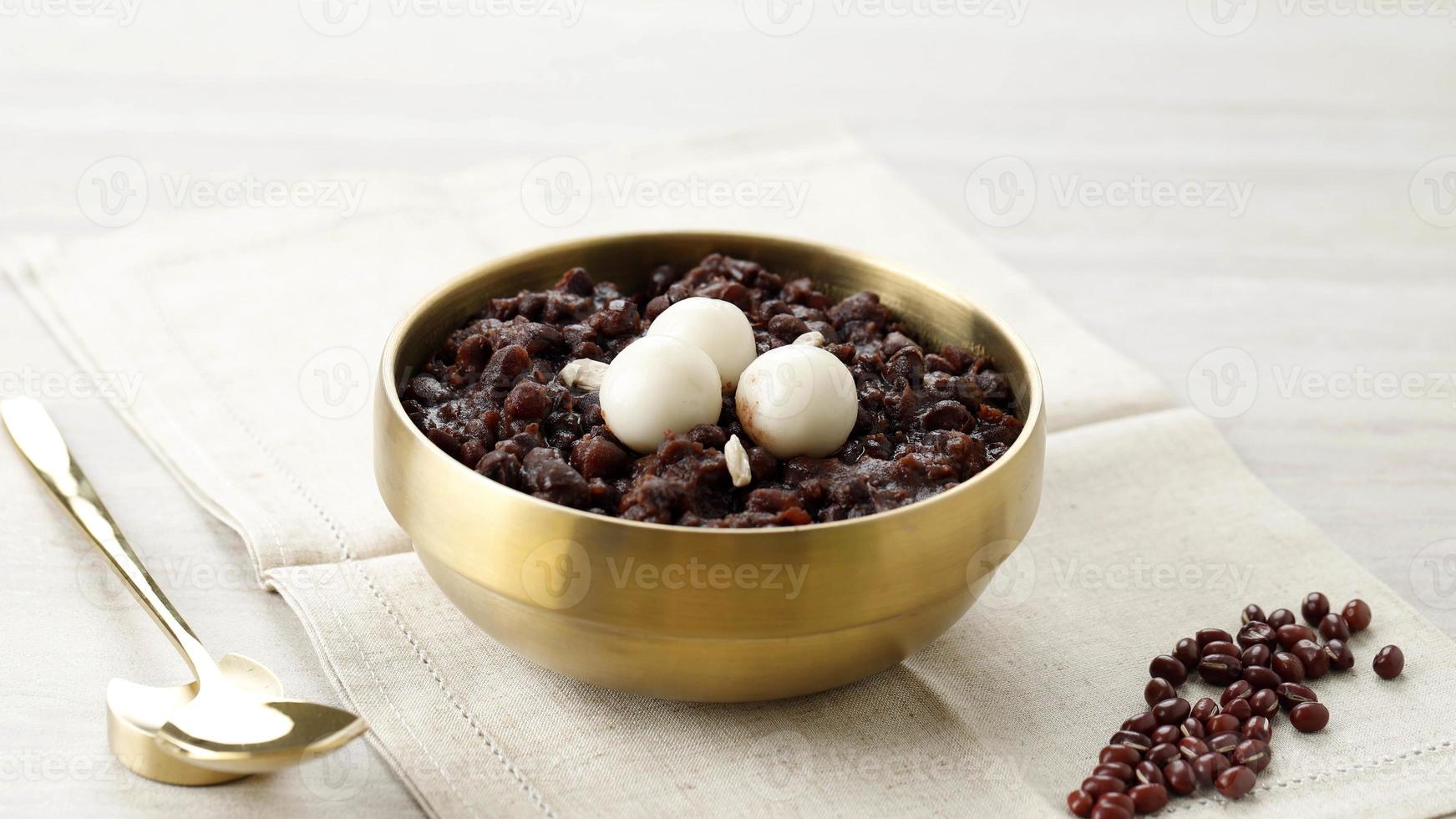 Korean traditional food Red bean porridge photo