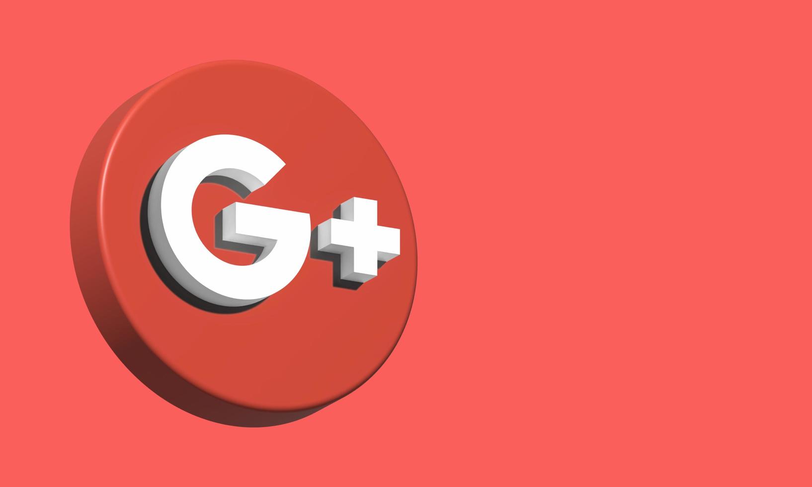 Google Plus Circle Button Icon 3D. Elegant Template Blank Space photo