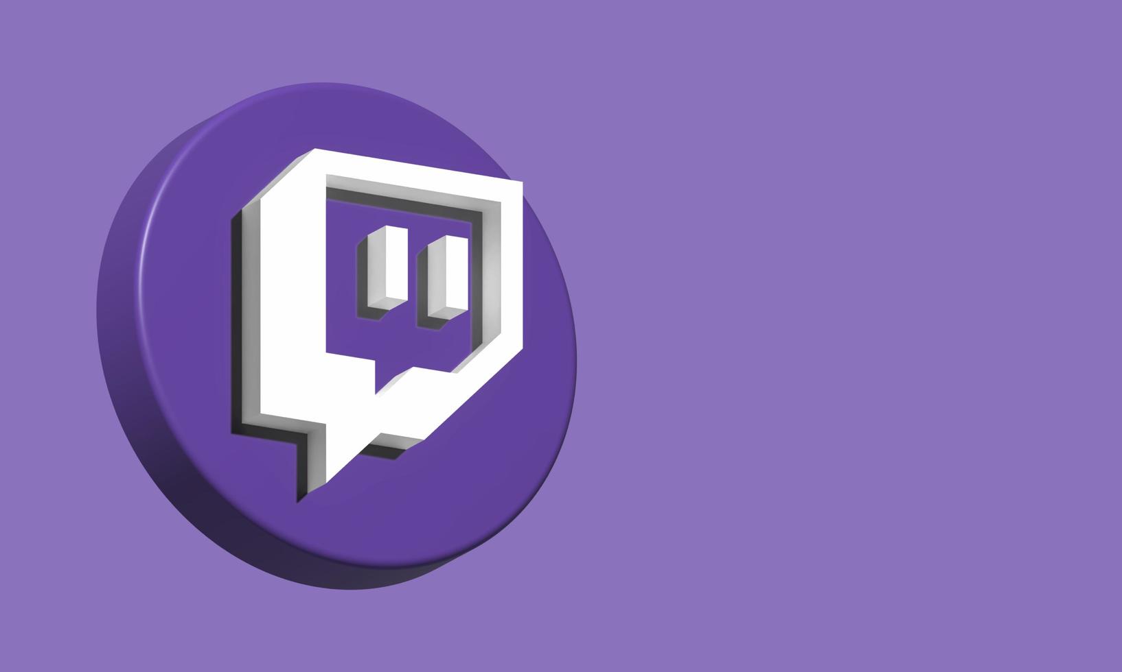 Twitch Circle Button Icon 3D. Elegant Template Blank Space photo