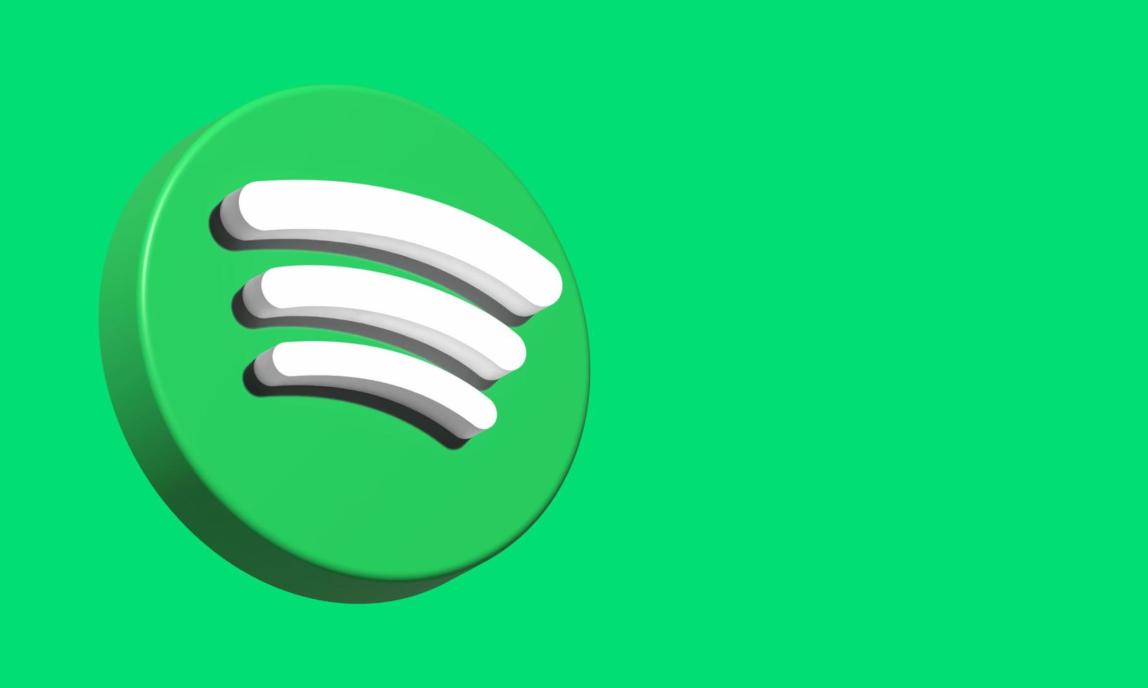 Spotify Circle Button Icon 3D. Elegant Template Blank Space photo