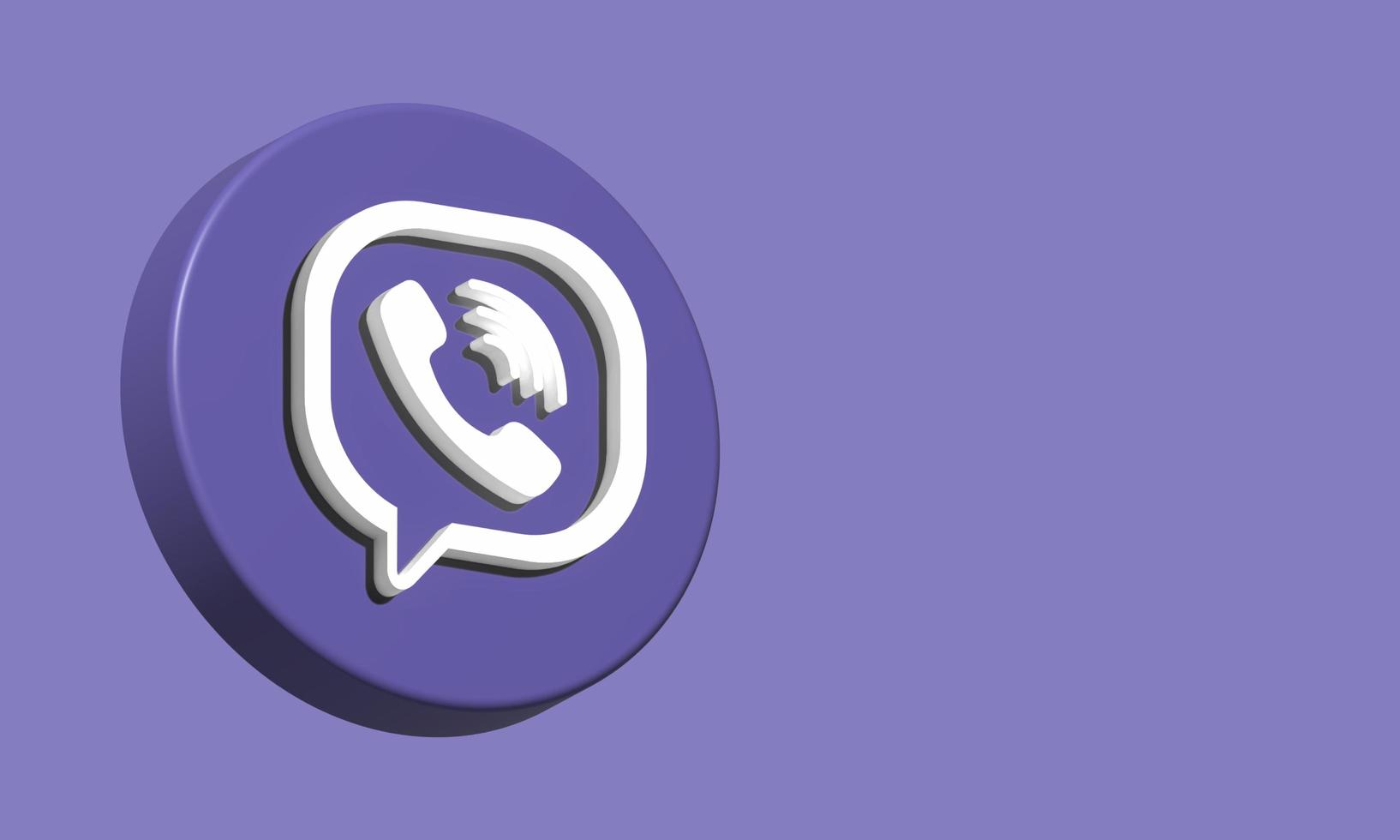 Viber Circle Button Icon 3D. Elegant Template Blank Space photo