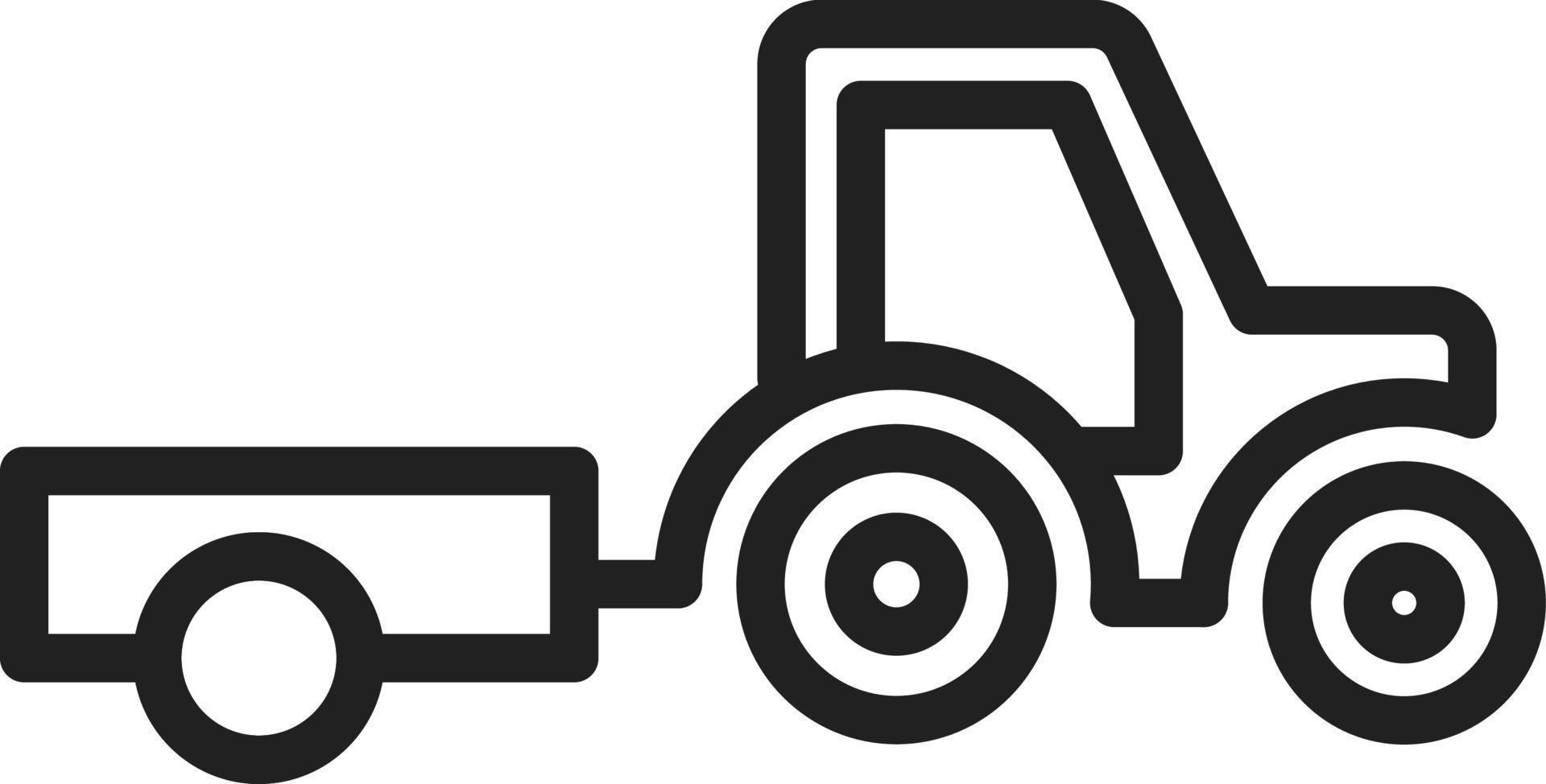 Tractor Trailer Line Icon vector