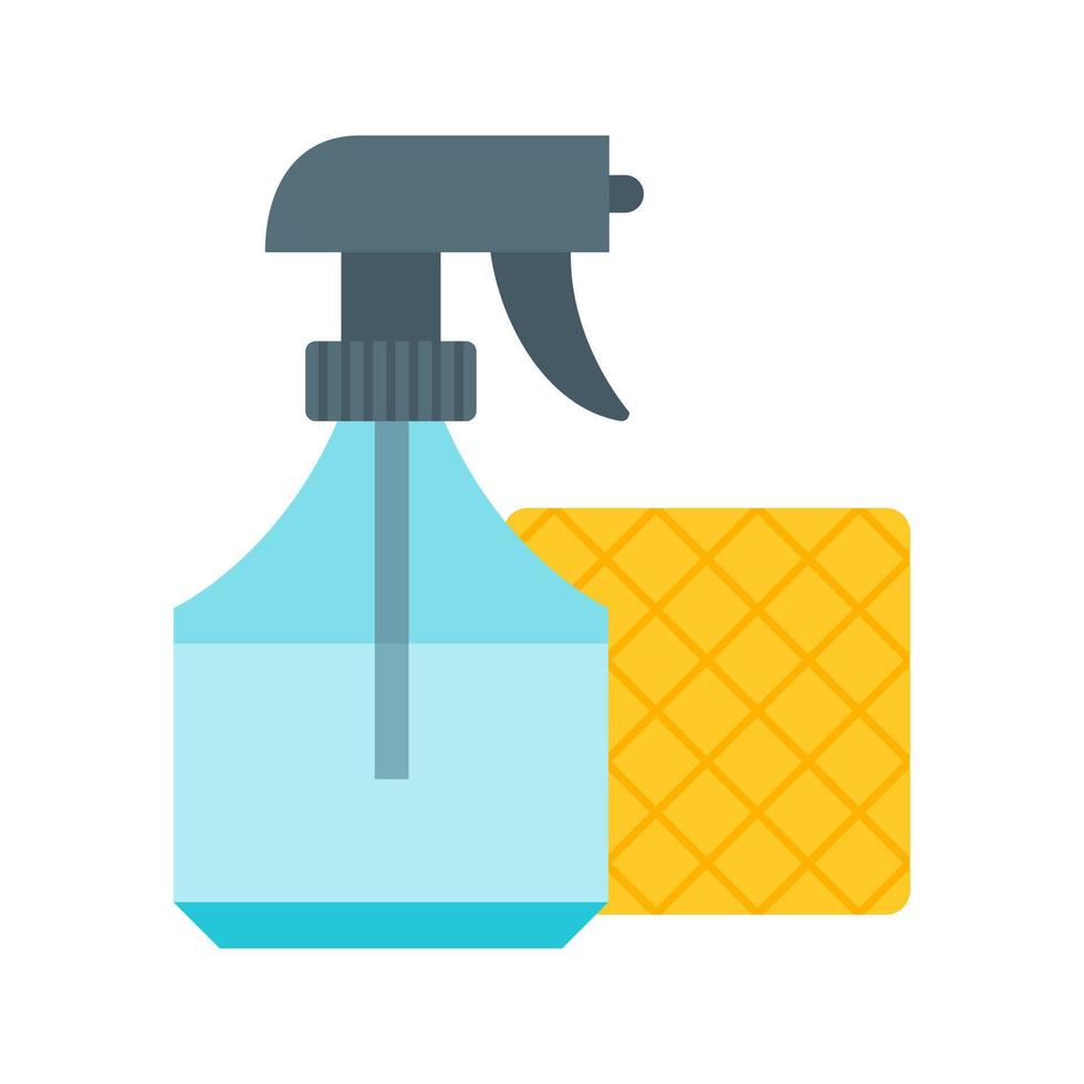 Sprayer with Cloth Flat Color Icon vector