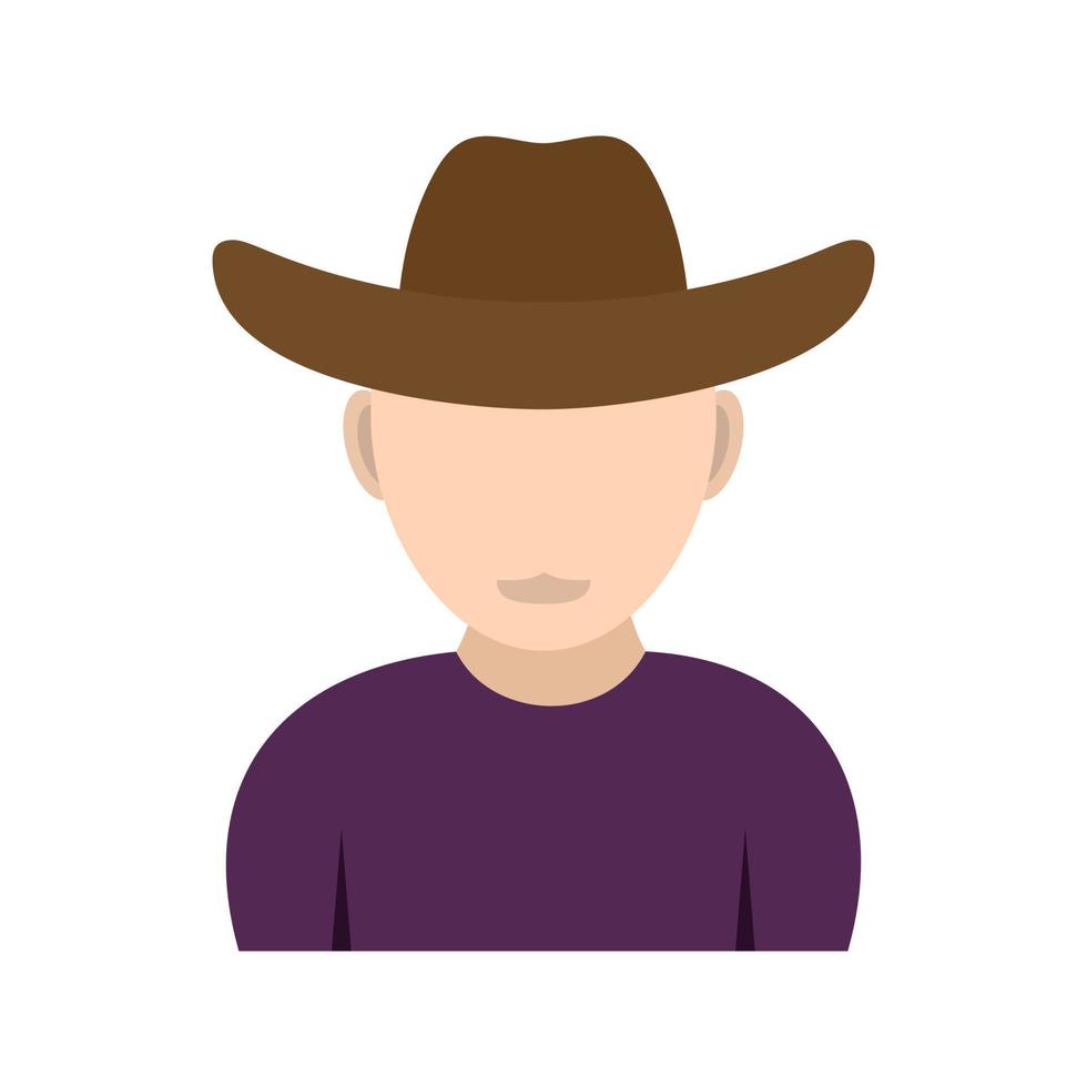 niño con sombrero de vaquero icono de color plano vector